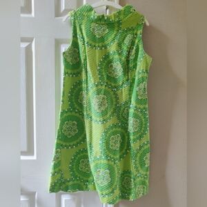 Vintage Late 60s Lime Green Floral Mod Retro Sheath Dress 🌼❇️🌼